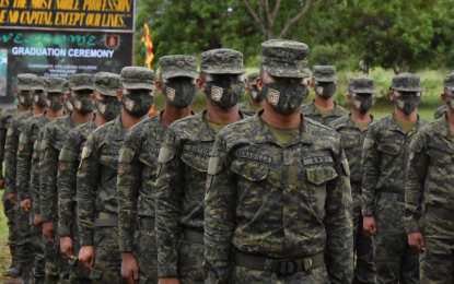 <p><strong>NEW SOLDIERS.</strong> A total of 185 proud and young soldiers are ready to serve the country as they completed military training at the Division Training School in Maguindanao on Sunday (June 6, 2021). The MANDILAAB Class 653-2020 (Mandirigmang Lalaban Alang-Alang Sa Bayan) has undergone extensive military training for five months. <em>(Photo courtesy of 6ID)</em></p>