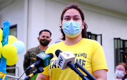 <p><strong>FULL CAPACITY.</strong> Davao City Mayor Sara Z. Duterte bares on Monday (June 7, 2021) that the temporary treatment and monitoring facilities (TTMF) in the city have already reached full capacity. The national government earlier approved Davao City's request to be placed under MECQ due to a surge in Covid-19 cases.<em> (Photo from City Information Office)</em></p>