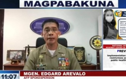 <p>AFP spokesperson Marine Maj. Gen. Edgard Arevalo <em>(Screengrab from Laging Handa briefing)</em></p>