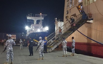 <p><strong>BADJAO EXODUS</strong>. Some of the Badjaos who were rescued in Manila on June 4 disembark from a commercial vessel upon arrival in Zamboanga City on Wednesday night (June 9, 2021). Mayor Maria Isabelle Climaco-Salazar has requested the Inter-Agency Council Against Trafficking to conduct a probe into the exodus of Badjaos from Zamboanga City to Manila. <em>(Photo courtesy of the Zamboanga Coast Guard Station)</em></p>