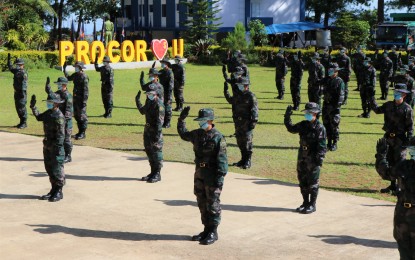 <p><strong>VACCINATED</strong>. A total of 344 policemen who are assigned in medical or in Covid-related duties have been vaccinated their first dose, according to Col. Geraldine Adanglao, chief of the medical, dental unit (MDU)-Cordillera, during the Regional Law Enforcement Coordinating Council (RLECC) meeting on Thursday (June 10, 2021). On the other hand, some 292 have completed their two doses of the Covid vax. (<em>PNA photo by Liza T. Agoot</em>) </p>