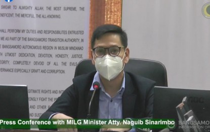 <p>Lawyer Naguib Sinarimbo, BARMM interior minister and concurrent regional spokesperson <em>(Screen grab from Sinarimbo's Wednesday press conference)</em></p>