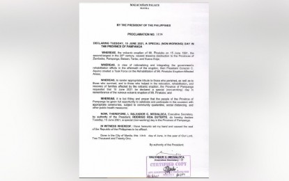 Palace Declares June 15 Special Non Working Holiday In Pampanga Philippine News Agency