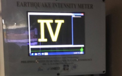 <p><strong>EARTHQUAKE</strong>. The Phivolcs' Earthquake Intensity Meter installed at the Cagayan de Oro City Hall records Intensity IV on Monday (June 14, 2021) evening. The epicenter of the quake which was of tectonic origin was in Kadingilan, Bukidnon with 5.9 magnitude, followed by another Intensity 5. (<em>Image courtesy of CDRRMD-Oro Rescue</em>)  </p>