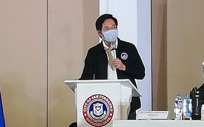 <p><strong>PRE-SONA SERIES.</strong> Task Force on Zero Hunger head Karlo Nograles during the Kasama sa Pamana: Regional Pre-State of the Nation Address (SONA) Series on June 15, 2021 in San Fernando City, La Union. The series was attended by local government officials and other stakeholders in the Ilocos Region. <em>(Photo by Hilda Austria)</em></p>