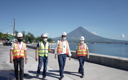 <p style="text-align: left;"><strong>INFRA DEV’T</strong>. (From left to right) Ako Bicol Party-list Rep. Alfredo Garbin Jr., Public Works and Highways Secretary Mark Villar, Albay Second District Rep. Joey Salceda, and Legazpi Mayor Noel Rosal are shown during the groundbreaking ceremony for the first international cruise ship terminal (ICST) in Luzon on Tuesday (June 15, 2021). The PHP920-million project is expected to contribute to the economic development of Central Philippines by boosting the tourism industry. <em>(Photo from Rep. Joey Salceda's Facebook page) </em><em> </em></p>