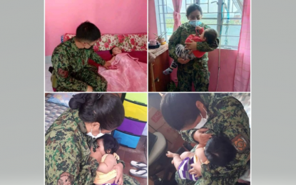 <p><strong>BEYOND THEIR DUTY</strong>. Police officers go beyond their mandated duties after taking the initiative to tend to infants of individuals who went to police stations in Benguet and Catanduanes regarding their personal concerns. Philippine National Police chief Gen. Guillermo Eleazar on Saturday (June 19) said the police officers will receive due recognition for their good deeds. <em>(Photos courtesy of Virac MPS/PCDG Cordillera)</em></p>