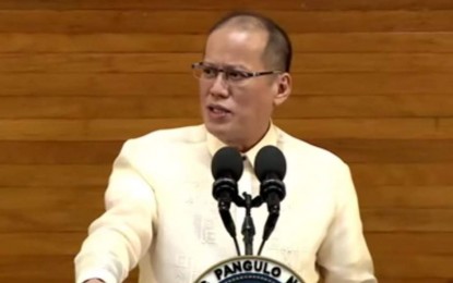 <p>Former president Benigno Aquino III. <em>(Screengrab from RTVM)</em></p>