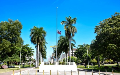 <p><strong>HALF-MAST</strong>. The Philippine flag at the Plaza Heneral Santos in General Santos City was flown at half-mast following the confirmation of the passing of former President Benigno Simeon Aquino III Thursday morning (June 24, 2021). The city government said it is one with the whole country in mourning the death and celebrating the life of the late President. (<em>Photo courtesy of the city government</em>) </p>