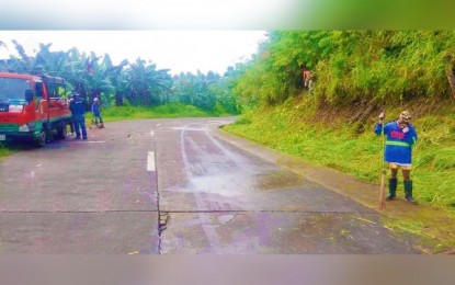 <p><strong>UPDATING PROJECT STATUS</strong>. Bangsamoro Autonomous Region in Muslim Mindanao public works personnel survey a road project in the region on Friday (June 25, 2021). Regional lawmakers have pushed for the regionwide geotagging of infra projects for transparency and updates. <em>(Photo courtesy of BTA-BARMM)</em></p>