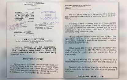 <p><strong>‘COMMUNIST FRONT’.</strong> The Legal Cooperation Cluster of the National Task Force to End Local Armed Conflict seeks the cancelation of Kabataan Party-list’s registration in a petition filed on Friday (June 25, 2021). The task force told the Commission on Elections that Kabataan recruits youth members to join the CPP-NPA-NDF organizations. <em>(Screengrab)</em></p>