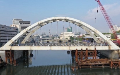 <p>China-funded Binondo-Intramuros bridge project is now 70 percent complete. <em>(Photo from DPWH)</em></p>
