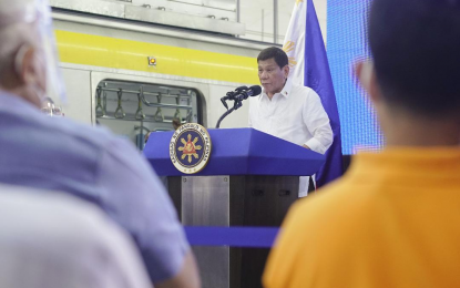 <p><strong>WHY ONLY NOW?</strong> President Rodrigo Roa Duterte delivers his speech during the inauguration of the newly built Light Rail Transit Line 2 East Extension Project in Antipolo City, Rizal on Thursday (July 1, 2021). Duterte said why only now that Senator Manny Pacquiao came out with the allegation that corruption in government remains rampant. <em>(Presidential photo by Arman Baylon)</em></p>
<p> </p>