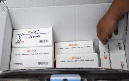 <p><strong>CORONAVAC</strong>. Photo shows a portion of additional 2,750 doses of Sinovac’s CoronaVac delivered by the Department of Health-Region 12 to General Santos City before noon Friday (July 2, 2021). South Cotabato province also received 4,750 doses, intended for the second shots of individuals under priority groups A1, A2, and A3. <em>(Photo courtesy of the city government)</em></p>