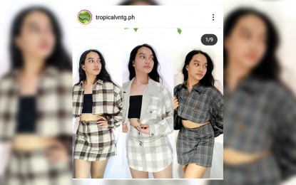 <p><strong>FASHIONISTA</strong>. Jannah Mae De Vera recreates clothes she bought from ‘ukay-ukay’ (pre-loved items) shops into fashionable items and sells them online. She also models her works.<em> (Photo courtesy of Tropical Vintage Instagram page)</em></p>