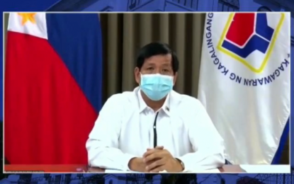 <p><strong>NO MISUSE.</strong> Social Welfare and Development Secretary Rolando Bautista answers the missing fund allegation of Senator Manny Pacquiao during the Palace online press briefing on Monday (July 5, 2021). Bautista said the Social Amelioration Program funds are all accounted for.<em> (Screengrab)</em></p>
