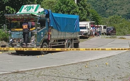<p><strong>CRIME SCENE</strong>. Two dead bodies that sustained gunshot wounds were discovered by authorities in a vegetable truck loaded with sayote that was parked in the middle of the road in Barangay Cuba, Kapangan, Benguet on Wednesday morning (July 7, 2021). The Police Regional Office Cordillera (PROCor) said they are still doing a follow-up investigation to determine the motive and identify the suspects. (<em>Photo courtesy of PROCor-PIO</em>) </p>