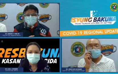 <p><strong>DON’T PANIC</strong>. Department of Health Western Visayas Center for Health Development Director Adriano Suba-an (upper left) says in a virtual press conference on Friday afternoon (July 16, 2021) that the public should remain calm and vigilant amid the discovery of the Delta variant of Covid-19 in the region. The DOH reported that two of the 16 new Delta variant cases reported were from Antique. <em>(PNA photo screenshot from DOH WV CHD virtual presser)</em></p>