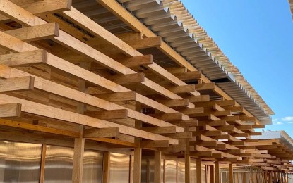<p><strong>READY.</strong> The 5,300-square-meter Village Plaza of the Tokyo Olympics houses the Athletes’ Village and other services, like banks and salons, for participants, officials, guests, and media center. It is made of timber, with 40,000 pieces of wood branded with the name of the 63 municipalities that donated them. <em>(Photo courtesy of Tokyo2020)</em></p>