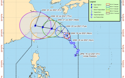<p>Tropical Storm “Fabian” track <em>(DOST/PAGASA)</em></p>