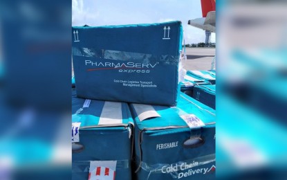 <p><strong>J&J VACCINES</strong>. Twenty-five boxes of Johnson & Johnson, along with two boxes of AstraZeneca vaccines arrive at the Iloilo International Airport in Cabatuan, Iloilo on Monday (July 19, 2021). Iloilo city and province have been identified as target deployment areas for the one-dose vaccine to be administered to A2 and A3 priority groups. <em>(Photo courtesy of CAAP Iloilo)</em></p>