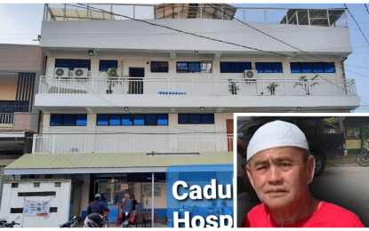 <p><strong>JUSTICE FOR SLAIN DOCTOR</strong>. The Cadulong Medical Hospital in Poblacion Pikit, North Cotabato. Hospital owner, Dr. Robert Cadulong (inset), was fatally shot at the town’s <em>poblacion</em> area early Friday (July 23, 2021). <em>(Photo courtesy of Pikit Police Office)</em></p>