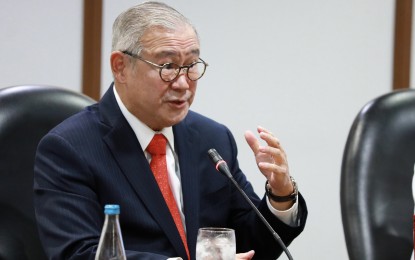 <p><strong>VFA RESTORED</strong>. Foreign Affairs Secretary Teodoro Locsin Jr. during his meeting with US Defense Secretary Lloyd Austin III at the Department of Foreign Affairs in Pasay City on Friday (July 30, 2021). Locsin, during the meeting, handed over the diplomatic note recalling the termination of the Visiting Forces Agreement. <em>(Photo by DFA)</em></p>