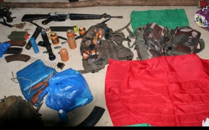 <p><strong>SEIZED.</strong> Some of the war materiel seized by the Philippine Army from the New People's Army (NPA) in the upland village of Borongan, Eastern Samar after a gun battle on Sunday (August 1, 2021). The clash also left one NPA rebel killed. <em>(Photo courtesy of Philippine Army) </em></p>