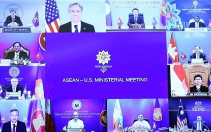 <p>The online Asean-US Ministerial Meeting held Wednesday (August 4, 2021). (<em>Photo courtesy of VNA/VNS</em>) </p>