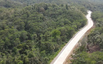 <p><strong>BYPASS ROAD.</strong> One of the Department of Public Works and Highways’ projects under the ‘Build, Build, Build’ program is the 45.34-kilometer road that will connect Agusan del Norte to Agusan del Sur to ensure improved mobility of residents and farmers. This undated photo shows the progress of the project that will also serve as an alternate route of Agusan-Davao Road along Daang Maharlika from Barangay De Oro in Butuan City to Barangay Mahayahay in Sibagat. <em>(Photo courtesy of DPWH)</em></p>