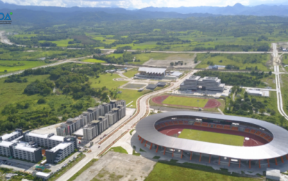 <p><strong>WORLD CLASS.</strong> Top view of the new world-class sports complex at the New Clark City in Tarlac built under the administration of President Rodrigo Roa Duterte. The sport complex has a 20,000-seater Athletics Stadium, a 2,000-seater Aquatics Center, and an Athletes’ Village. <em>(Photo courtesy of BCDA)</em></p>
