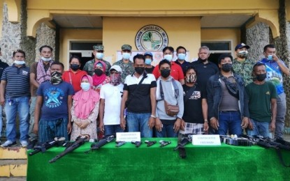 <p><strong>LOOSE FIREARMS.</strong> The campaign against unlicensed firearms nets another seven in Tawi-Tawi on Monday (Aug. 9, 2021). Since January, Joint Task Force Tawi-Tawi has collected 56 unlicensed arms. <em>(Photo courtesy of Westmincom-PIO)</em></p>