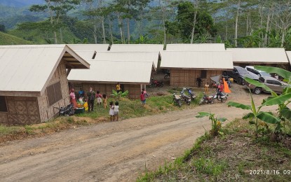 <p><strong>SHELTER FOR IPs.</strong> The housing units for the indigenous peoples of the Ata-Manobo tribe in Sitio Tibucag, Dagohoy, Talaingod, Davao del Norte. The housing project worth PHP17.25 million was funded by the Office of the Presidential Adviser on the Peace Process and included the province’s counterpart of PHP6 million. <em>(Photo courtesy of One DavNor Facebook Page)</em></p>