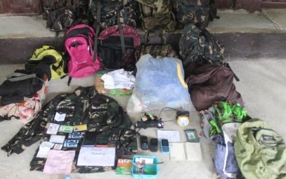 <p><strong>SEIZED ITEMS.</strong> The series of armed clashes between the 65th Infantry Battalion and the communist New People’s Army from Aug. 8 to 13 in the boundary of Butuan City and Sibagat, Agusan del Sur resulted in the seizure of various items left behind by the rebels. The Philippine Army believes the insurgents also suffered casualties.<em> (Photo courtesy of 65IB)</em></p>