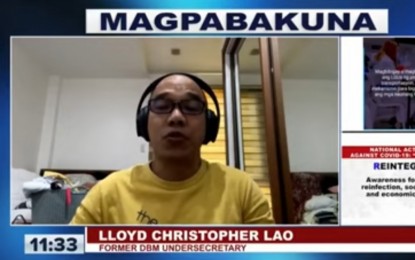 <p>Former DBM undersecretary and Procurement Service chief, Lloyd Christopher Lao <em>(Screengrab from Laging Handa briefing)</em></p>