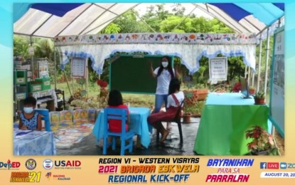 <p><strong>SAFE LEARNING SPACE</strong>. A safe learning space allows learners to study at home. The initiative introduced by the Capiz Schools Division Office in its learning continuity plan is adopted by the Department of Education (DepEd) nationwide, said Undersecretary Tonisito Umali Jr., in his message during the virtual launching of the Brigada Eskwela in Western Visayas on Friday (Aug. 20, 2021).<em> (Screenshot during virtual launching of the Brigada Eskwela)</em></p>