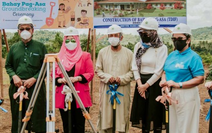 <p><strong>BREAKING GROUND</strong>. BTA-BARMM Member of Parliament Laisa Masuhud Alamia (2nd left) led the groundbreaking of the BARMM’s first-ever “Bahay Pag-asa” support center for CICL in Lamitan City, Basilan on Tuesday (Aug. 31, 2021). The project aims to strengthen the juvenile justice and welfare system in the region. <em>(Photo courtesy of MP Alamia’s office)</em></p>