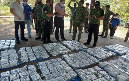 <p><strong>BIG HAUL.</strong> Authorities seize PHP3.4-billion worth of shabu in a buy-bust operation that resulted in the death of four Chinese nationals in a resort in Candelaria, Zambales on Sept. 7, 2021. Presidential Spokesperson Harry Roque on Friday (Oct. 8, 2021) said it would be difficult for the International Criminal Court (ICC) to uncover the truth in President Rodrigo Duterte’s anti-drug campaign without the Philippine government’s cooperation. <em>(Photo courtesy of PRO-3)</em></p>