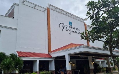 <p><strong>TOURISM BOOST</strong>. The façade of Resorts Negrense, a beachside attraction in Bacolod City. The resort-hotel reopened this week with 45 new rooms to help revive domestic tourism amid the Covid-19 pandemic. <em>(Photo by Erwin P. Nicavera)</em></p>