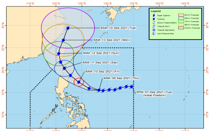 <p>Track of Typhoon Kiko<em> (Courtesy of PAGASA)</em></p>