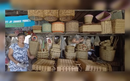 <p><strong>MICRO ENTERPRISE</strong>. Getting more housewives into entrepreneurship is a good way to fight poverty, UST economics department chair Carlos Manapat said on Thursday (Aug. 24, 2023). Jocelyn Ong-Perez, owner of Crafters Joy Cornhusk Products, is seen in this undated photo with her merchandise, which she said helped her get through the pandemic. <em>(Photo by Joann Villanueva)</em></p>