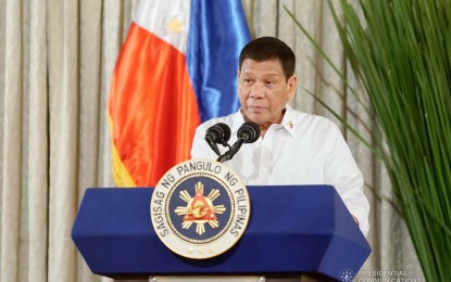 <p><strong>POLICY SHIFT.</strong> President Rodrigo Duterte delivers his speech during the signing of the Bureau of Fire Protection Modernization Act and presentation of newly enacted laws on various state universities and colleges in Malacañang on Friday (Sept. 10, 2021.) In his Talk to the People aired Saturday morning (Sept. 11), he appeals to the public to be more patient and understanding as the government tries new protocols and lockdown guidelines. <em>(Presidential photo)</em></p>