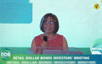 <p><strong>AFFORDABILITY.</strong> National Treasurer Rosalia de Leon expects strong demand for the newly-introduced retail dollar bonds (RDB) given the debt paper's affordability. The Bureau of the Treasury (BTr) is offering RDBs for a minimum placement of USD300. <em>(Photo grabbed from BTr Facebook Page)</em></p>