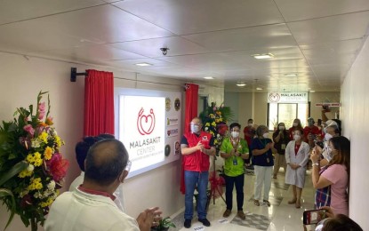 <p><strong>NEW MALASAKIT CENTER.</strong> The country’s 141st Malasakit Center opens at the West Visayas State University Medical Center (WVSUMC) on Thursday (Sept. 16, 2021). In his virtual message, Sen. Christopher Lawrence “Bong” Go urged that the center's services be maximized to assist indigent patients. <em>(PNA photo courtesy of L’ Michelli Horlador)</em></p>