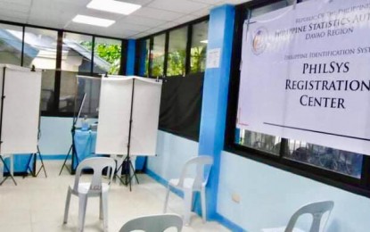 <p>Philippine Identification System registration center in Compostela, Davao de Oro <em>(Photo courtesy of Liga ng mga Barangay Compostela Chapter Facebook</em></p>