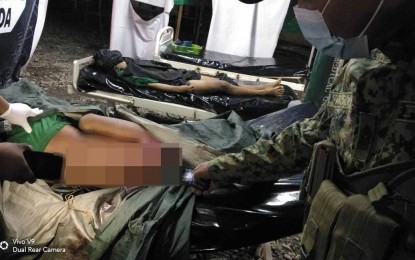 <p><strong>DEAD REBELS.</strong> Two unidentified NPA rebels were killed in an encounter with the troopers of the 36th Infantry Battalion on Tuesday in Sitio Agsam, Barangay Cabas-an, Cantilan, Surigao del Sur. The dead rebels belonged to Guerrilla Front 30, North Eastern Mindanao Regional Committee of the NPA. <em>(Photo courtesy of Cantilan Municipal Police Station)</em></p>