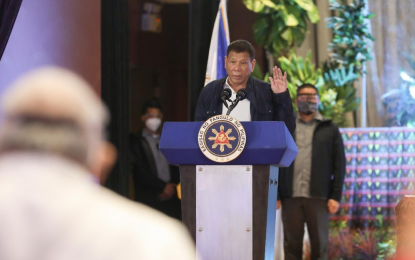<p><strong>OFFICIAL VP BET</strong>. President Rodrigo Roa Duterte administers the oath-taking ceremony to reaffirm the membership of the Partido Demokratiko Pilipino Lakas ng Bayan (PDP Laban) members during the party’s National Convention and Proclamation of Candidates for 2022 polls in Pampanga on Sept. 8, 2021. Duterte on Sept. 17 formally accepted his nomination as the official vice presidential candidate of the PDP Laban for the 2022 national elections. <em>(Presidential photo by Karl Norman Alonzo)</em></p>