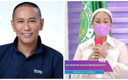 <p><strong>GUBERNATORIAL BETS.</strong> The MILF’s United Bangsamoro Justice Party has endorsed on Sunday (Sept. 26, 2021) Maguindanao 2nd District Rep. Esmael “Toto” Mangudadatu (left) as its gubernatorial candidate for the 2022 local elections in the province. Incumbent Maguindanao Gov. Bai Mariam Sangki-Mangudadatu, who is seeking reelection, was also endorsed by the Family Alliance composed by local influential political clans as their chosen candidate for the top provincial post. <em>(Photos courtesy of Rep. Mangudadatu and Gov. Sangki-Mangudadatu’s Facebook pages)</em></p>