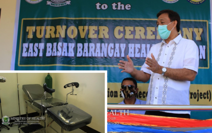 <p><strong>NEW VILLAGE HEALTH FACILITIES.</strong> BARMM Health Minister Dr. Bashary Latiph assures that the regional government is bent on providing health facilities amid the pandemic as he led the turnover of three barangay health stations in Marawi City on Tuesday (Sept. 28, 2021). A piece of modern hospital equipment (inset) is among the features of the new facilities. <em>(Photo courtesy of MOH-BARMM)</em></p>