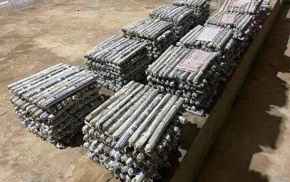 <p><strong>DYNAMITES.</strong> More than 1,000 pieces of dynamites used by the New People’s Army (NPA) as landmines are seized by the Philippine Army in Malaybalay City, Bukidnon on Oct. 8. The Army discovered the cache in Sitio Malinao, Barangay Kalasungay through a tip from a former communist guerrilla. <em>(Photo courtesy of 4ID)</em></p>
